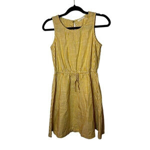 Copper Key Yellow Striped Linen Sun Dress Size M